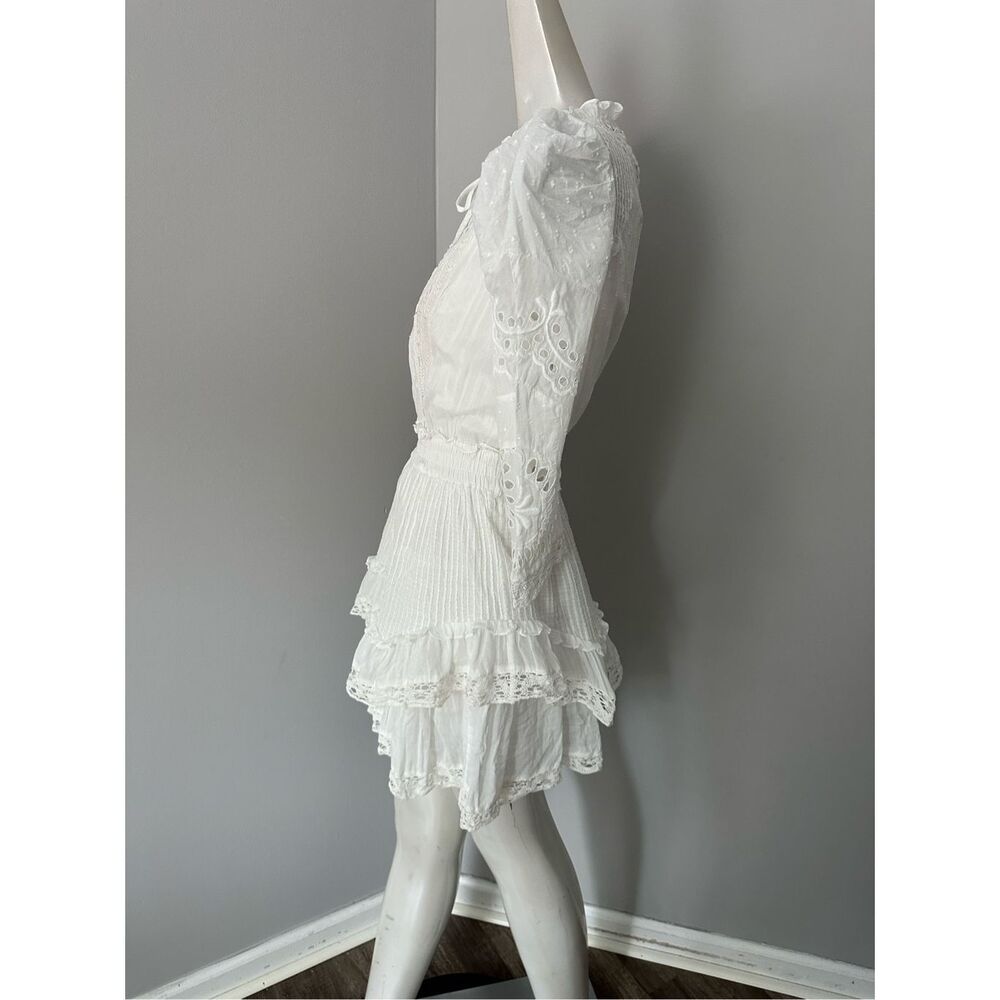 LoveShackFancy White Eyelet Lace Mini Dress - Picture 6 of 10